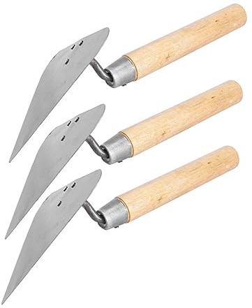 UKCOCO 3piezas Paleta Ladrillo Llana Para Albañil Inoxidable Mango De Madera Paleta Triangular Para Construcción