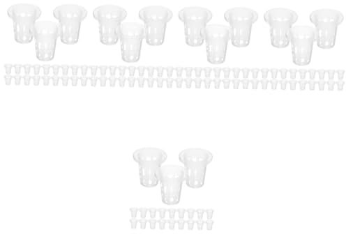 Sosoport 5 Set Cestino per Piantare Coltura A Rete Vasi Idroponici A Rete Tazze in Rete per Piante Pianta del Cesto Cubi Secchio Netto Bianca Plastica 100 Pezzi * 5