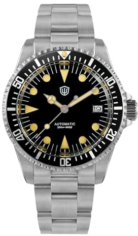 watchdives WD5513 Automatikuhren für Herren, Vintage Sub Taucheruhr, 38 mm, Saphirglas, Armbanduhr mit NH35-Uhrwerk, 200 m Wasserdicht