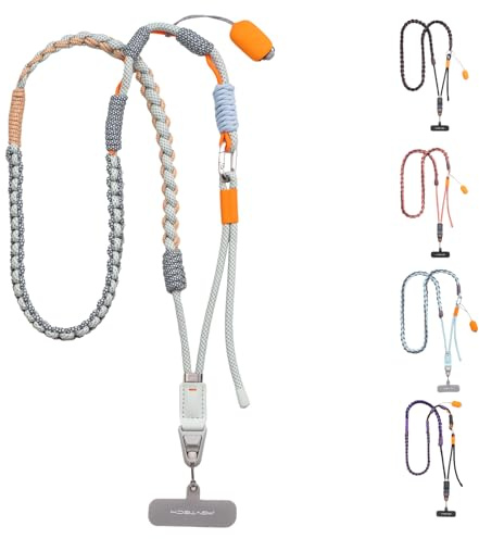 PGYTECH LinkGo Handy-Fotografiegurt，Verstellbarer Crossbody-Gurt mit Schnellmontage-Perle, Linsenreinigungstuch, für iPhone, Android und die meisten Smartphones, Geflochtene Version
