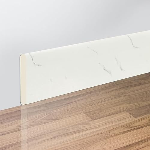 IZHAOGJING Plinthe Souple Autoadhésive, Plinthe Adhesive Enceinte étanche 2M Ligne de plinthe Auto-adhésive Autocollant Mural 3D Ligne d'angle de décoration Anti-Collision épaissie(White)