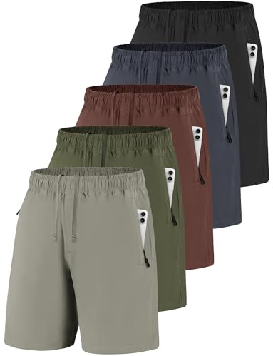 JOVCOVL Short de sport court pour homme - Séchage rapide - Léger et respirant - Avec poches zippées - Pour fitness, jogging