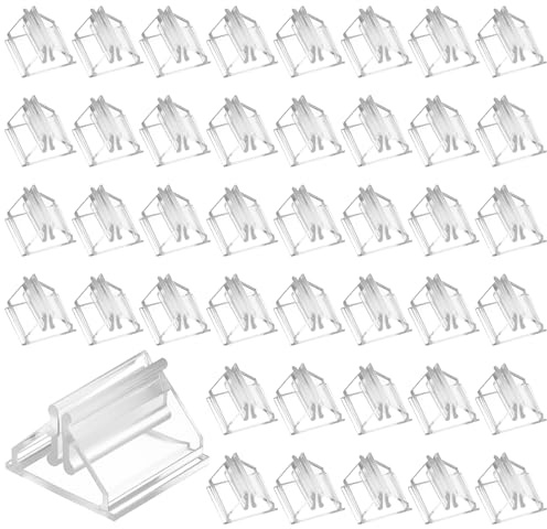 DOPENSPI 50 Stück Kartenständer Kunststoff,1.9×1.3cm Mini Bilderständer Klare Tischkartenhalter Kleiner Fotohalter für Büro Schule Visitenkarten Fotos Memos Party