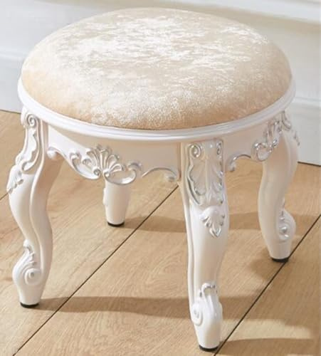 Elegant sammetstoppad fotpall rektangulär sminkottoman med vita ben och guldaccenter perfekt extra sittplats för sovrum eller badrumsdekor.