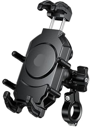 Motorcycle Phone Mount with Qi 15W Wireless Charger 30W PD/USB-C Fast Charging Anti-Theft Handlebar Cell Holder(No Charger)