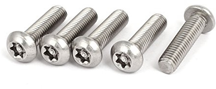 sourcing map 5pcs tornillos de máquina de seguridad Torx M8x30mm 304 | Cabeza de botón de acero inoxidable