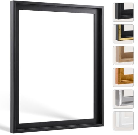 Bildershop-24 Schattenfugenrahmen Lemgo für Keilrahmenbilder und Leinwände 20x50cm Schwarz Matt