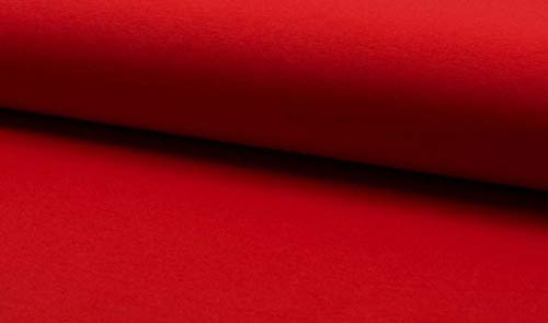 French Terry Sweatshirtstoff in Rot als Meterware zum Nähen, 50 cm