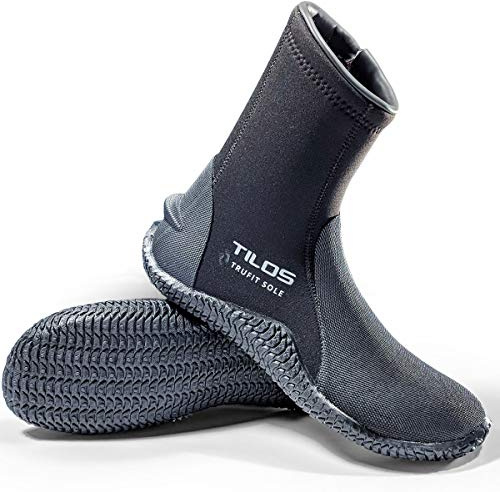 Tilos TruFit Dive Boots - Ergonomic Scuba Booties, 5mm Tall Thermoflare Boot, Mens 10 / Womens 11