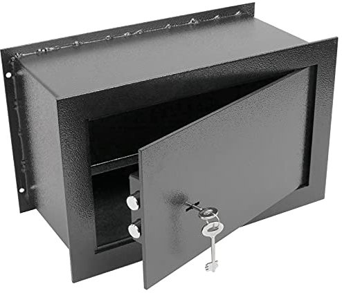PrimeMatik - Caja Fuerte de Seguridad empotrada de Acero con Llaves 40x20x25cm Negra