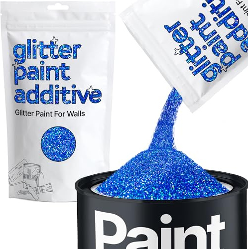 Sapphire Blue Holographic Glitter Paint Additive 100g for Adding Sparkle to Paints & Varnish | Paint Walls Sparkly Add to Emulsion, Acrylic or Lacquer Indoor | Hemway