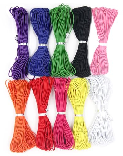 Elastische Schnur für Armbänder Bunte Elastische Schnur Kordel 10 Farben Gummischnur Band für Armbänder DIY Basteln (0,8 mm, 100 m)