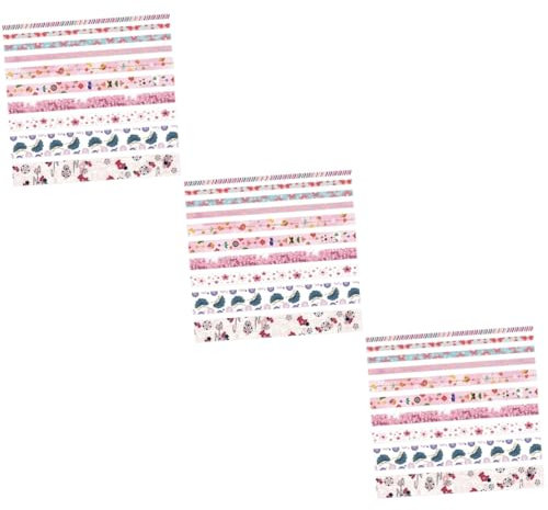 STOBOK 3 Sets Scrapbook-klebeband Dekoratives Washi-klebeband-set Dekoratives Leicht Abziehbares Muster Klebriges Papier 2 Boxen * 3