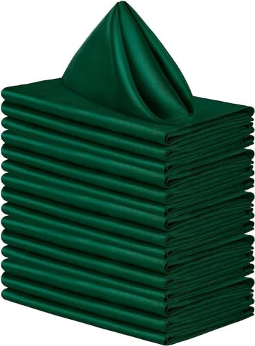 BIHOOA 50 * 50 cm 100 stücke Dunkelgrüne Quadratische Satin-stoffservietten Wiederverwendbare Tischservietten Für Hochzeit Hotel Dekor Damast Stoffservietten