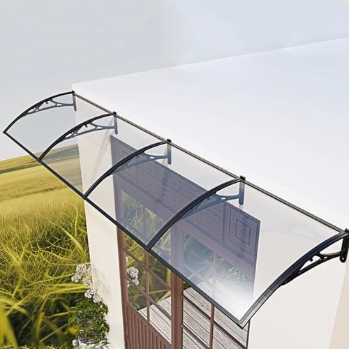 ABWGLRN Fenster-Markisen-Türüberdachung, Veranda-Markisenschutz, Fenster-Regenschutz, Moderne Polycarbonat-Abdeckung, Außenüberdachung für Vorder-/Hintertür, zum Schutz vor Regen, Schnee und Sonnen