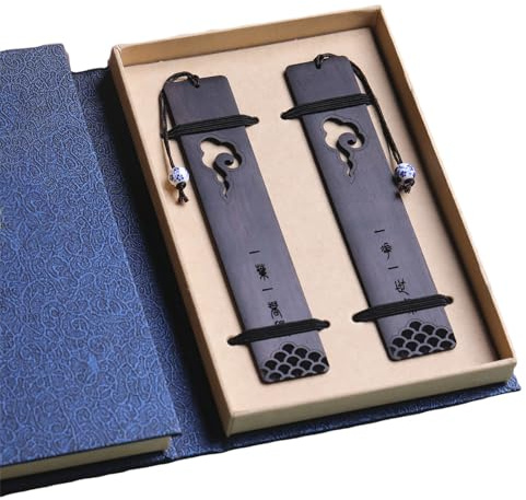 Xtroml Holz Lesezeichen für Buchliebhaber, 2 Stück Personalisiert Bookmark, Hölzernes Lesezeichen, Praktische und Kreative Geschenke, Vintage Lesezeichen Geschenk für Frauen Männer Studenten,Set