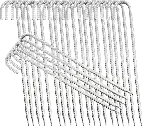UvV XXL Heringe Zeltanker Stahl verzinkt Bodenanker 41 cm (16 Zoll) Ø12mm - Spitze geschmiedet Erdspieß Zeltheringe Erdnägel stabil für Trampolin Camping (25er Set XXL Heringe)