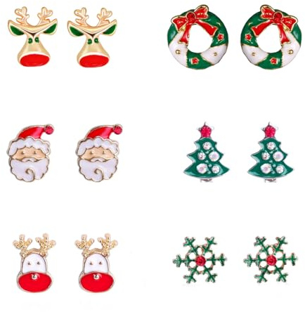 Ohrringe Weihnachten, Weihnachtselemente Ohrringe, Modeschmuck Ohrringe, Weihnachtsschmuck Damen, Weihnachten Geschenk Ohrringe
