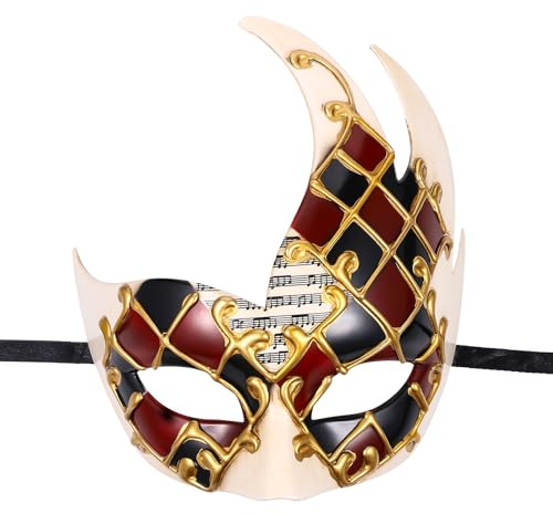 Oidea Retro Masquerade Mask for Men: Vintage Venetian Mardi Gras Mask Halloween Concert Costume Prom Party Half Face Mask