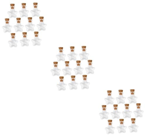 PRETYZOOM 3 Juegos Pequeña Botella De Vidrio Frascos De Boticario Mini Botella s Mini Tapones Jars De Los Deseos Tarro De Los Deseos De Cristal 20 Piezas * 3