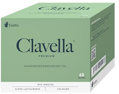 Clavella Premium – 4000 mg myo-Inositol, bei PCOS, Pulver, 60 Beutel | alpha-Lactalbumin, Folsäure, für Frauen mit & ohne Kinderwunsch, zum Auflösen in Wasser, glutenfrei, gelatinefrei