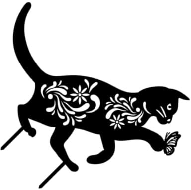 Happyyami Katzen-gartenstecker Aus Eisen Mit Katzenmotiv Langlebiges Und Sicheres Material Als Dekoration Für Garten Einfach Zu Verwenden Mit Scharfer Spitze