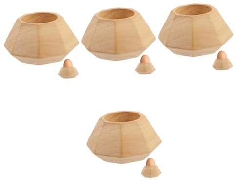 TOPBATHY 4 Piezas Soporte para huevera cartones de Rejilla para para frigorífico Decoración de de Pascua Soporte Huevo Madera huevera para Pascua Elegante Porta