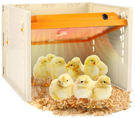 CISSIYOG Kükenbrut-Heizplatte, 25,4 x 25,4 cm, verstellbare Höhe und Winkel, Chick Broder, Alternative zu Wärmelampen und Hühnern, warm wie Mutter Henne, Wärmer für 15 Babyküken und Entchen, Gelb