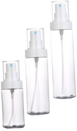 PACKOVE 3piezas Botella De Spray De Plástico Transparente Botella Rociadora Para Rellenable Dispensador De Viaje Con Tapa