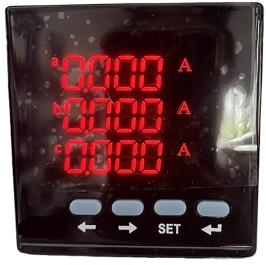 SHMKBDPF Amperometro a LED trifase 3P4L 3P3L(Ammeter,72 * 72mm)