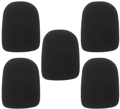 Artibetter 5pcs Microphone Protective Covers Elastic Handheld Mic Windscreens Sponge Windproof Shields for Karaoke Stage Performance Spit and Noise Reduction