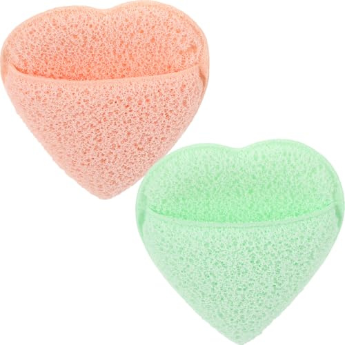 2 Éponges Nettoyantes Visage pour Démaquillage et Exfoliation | Lot de 2 Pièces, Toucher Doux Nettoyage Quotidien, Format Pratique au Style Mignon
