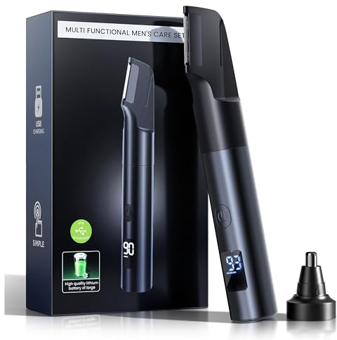 NUBACK Intimrasierer mann, Waterproof körperrasierer Herren with LED Display, Electric Body Hair Trimmer for Men, No-Nick Groin & Ball Rasierer Herren with Adjustable Guide Comb, USB Rechargeable