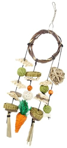 Yardwe Juguete Masticable para Hámster y Conejo, Cuerda de Mordida de Madera Natural para Mascotas Pequeñas, Juguete Divertido y Saludable para Estimular el Ejercicio Hogar