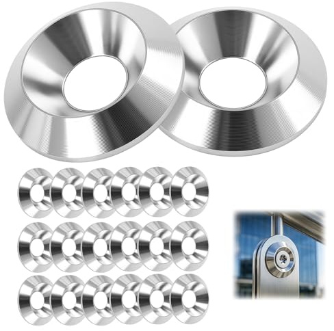 20 Piezas de Arandelas de Copa y Tornillo Avellanado en Acero Inoxidable M6 x 18mm, Arandelas de Copa Acero Inoxidable Reforzado para Tornillos Cabeza Avellanada, Durabilidad y Protección Corrosiva