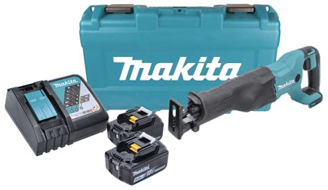 Makita DJR 186 RTK - Sierra de repros con batería (18 V, 2 baterías de 5,0 Ah, cargador y maletín)