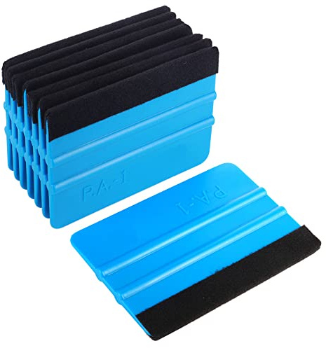 Gebildet Gummiskrapa med hållbar svart filtkant, för bil, vinylfilm, omslagsdekal, fönsterskrapa, tonat fönsterarbete, professionell repfri skrapa, 10 cm 8-pack.