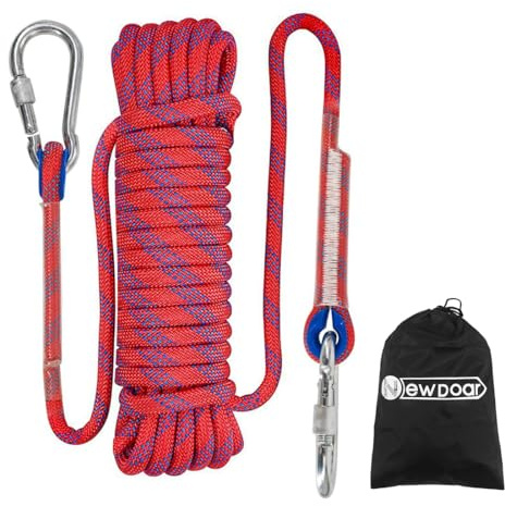 NewDoar 12KN Marine Schwimmseil 10 mm Bootsseil 16FT(5M) 33FT(10M) 66FT(20M) 98FT(30M) Anker-Festmacherseil zum Bootfahren, Ankern, Camping, Angeln, Zeltüberdachung mit 2 Haken-Rot/30M