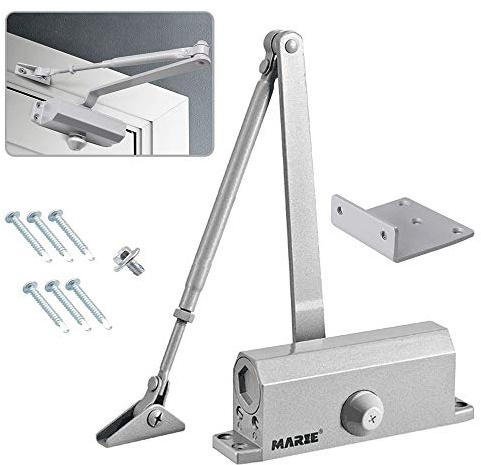 Marie Automatic Door Closer，Adjustable Closing Speed Door Closer for 55-100 lbs Residential and Commercial Light Doors，with Installation Video EN1154 Certification
