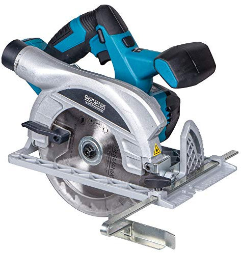 GERMANIA Plattform Akku-Handkreissäge 20 V mit Laser, Führungsschiene & 150 mm Sägeblatt (ohne Akku und ohne Ladegerät)