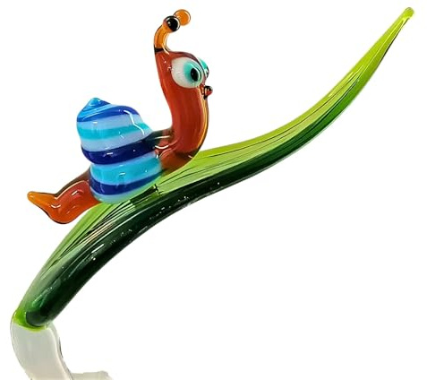 Orchideenstab, Blatt mit Schnecke (hellblau) (höhenverstellbar)