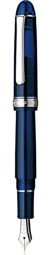 PLATINUM Japanese Fountain Pen #3776 Century Rhodium Chartres Blue F/Blue / 0.28-0.34 mm/Handmade / 14K Gold Nib/with Gift Box/Fountain Pen