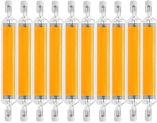LGWG 10 Pack 78mm 10W R7S LED Bulbs 100W Halogen Replacement LED R7S Light Bulb J T-Ype T3 Double Ended Work Bulbs for Garage Light Floodlight, Dimmable,Natural White 4000k