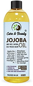 250ml Golden Jojoba Oil - Pure Cold Pressed Unrefined - Natural Moisturiser For Skin, Face, Nails, Hair - Aromatherapy, Massage, Vegan, Hexane Free | DYI Beauty |
