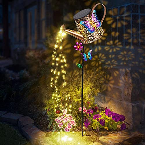 Solar Watering Can with Lights Outdoor Garden, 41 Tall Waterproof Garden Stake Lights Decoration for Yard Lawn Patio Pathway Front Porch Landscape Gardening Gifts for Mom Grandma Women Birthday Gift