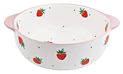 Cuenco Cerámica binaural Tazón de cereal Sopa de sopa Tazón de fideos Cuencos Frutas for el tazón de cocina for el hogar 2 4x20x8cm Rosa verde Ensaladera Para Cereales ( Color : Rose , Tamaño : Withou