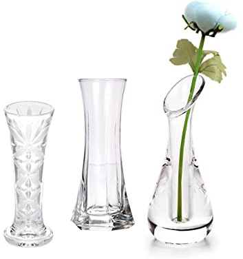Innjoii Klarer Kunststoff Knospen Vase Acryl Vase 3 Stück/Set Moderne Einzelne Rose Flasche kleine Vasen Blumen Kristall Niedlich Billig Hochzeit Haus Esstisch Dekoration