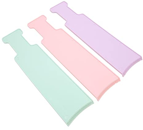 3-in-1 Haarbrett für Haar-Highlighting-Werkzeuge, Kamm-Highlights & Balayage-Brett - 3x Haar-Färbepinsel mit gebogenen Kammzähnen - breites Folienbrett für perfekte Pinseltechnik