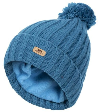 Trespass Mens Bobble Hat Pom Pom Thick Knit Beanie AntiPil Fleece Lined Thorns