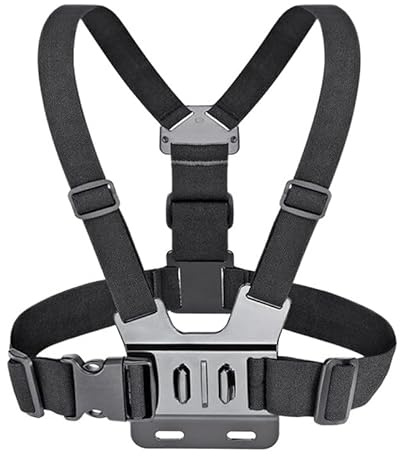 Sangle de Poitrine pour Caméra d'action, Support de Harnais de Poitrine, Ceinture de Poitrine Réglable avec Crochet en J, Taille Unique – pour Les Sports Extrêmes, Le